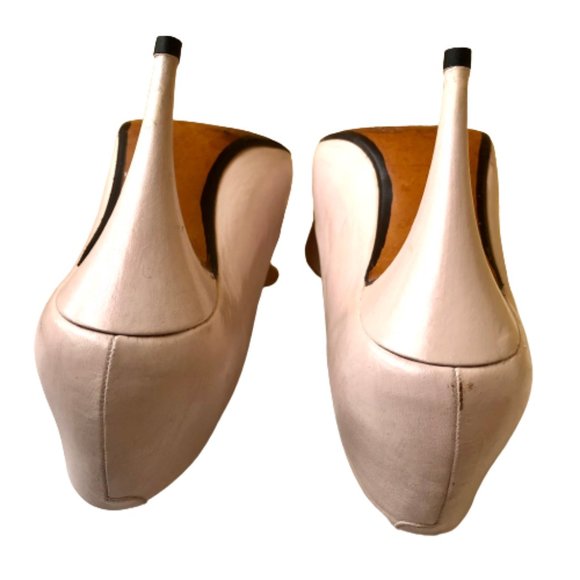 MARTINEZ VALERO Vintage 80's Pump Heels Leather Big Flower Womens 8.5 Spain - Picture 12 of 15